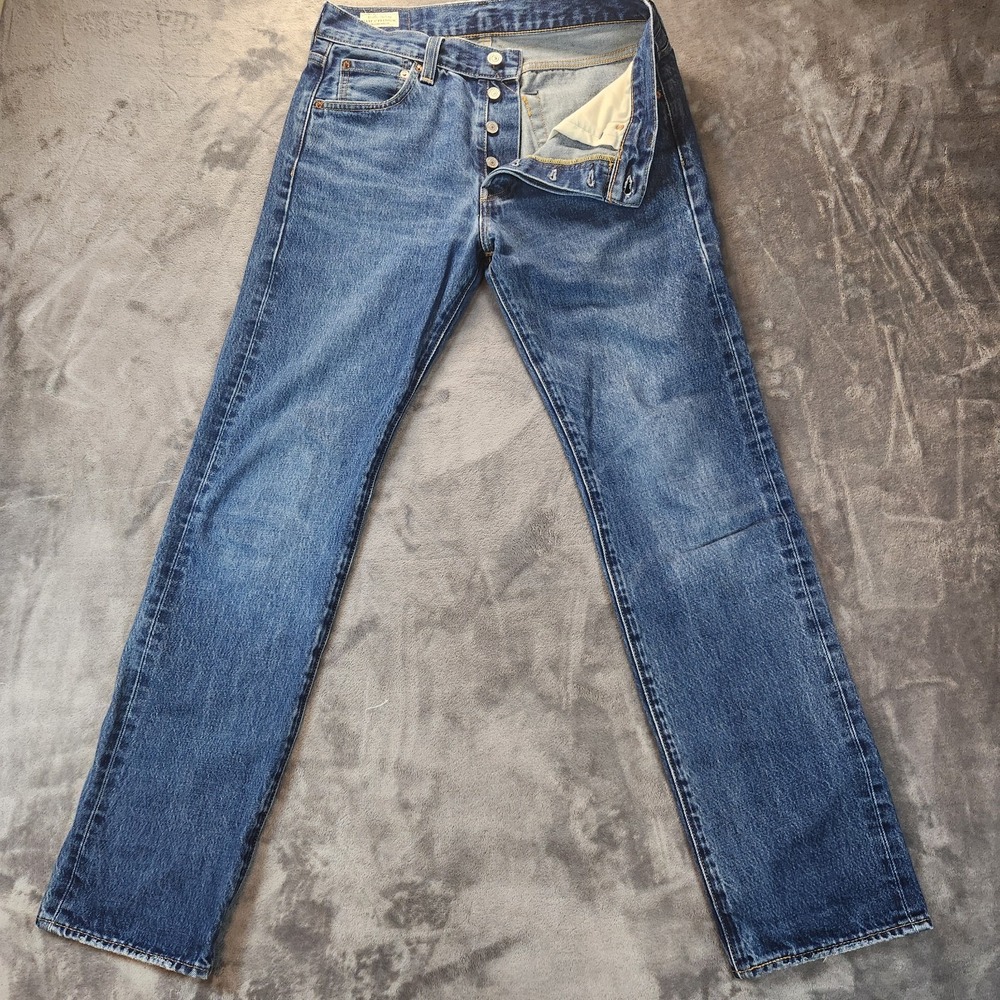 Levis 501 Jeans Mens 30x32 Blue Selvage Selvedge Premium Button Fly Straight